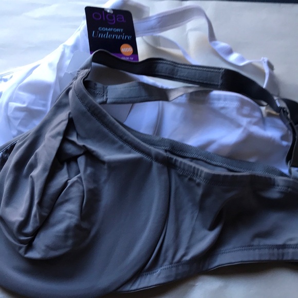 NWT Bundle 2 Bras Olga Comfort Satin UW Gray/White - Picture 3 of 8